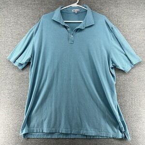 Peter Millar Shirt Men XXL Short Sleeve Lite Blue Striped Gulf